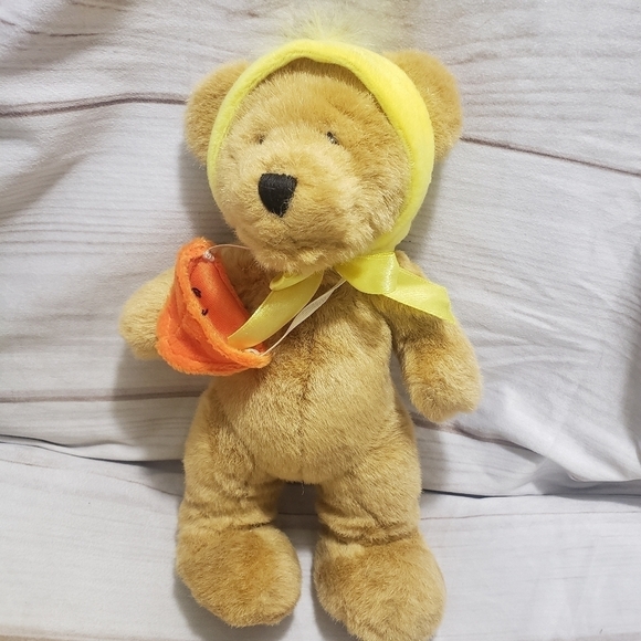 Ganz Wee Bear Village Quacks Teddy Bear In Duck Costume 10" Plush Stuffed Animal - Picture 5 of 9